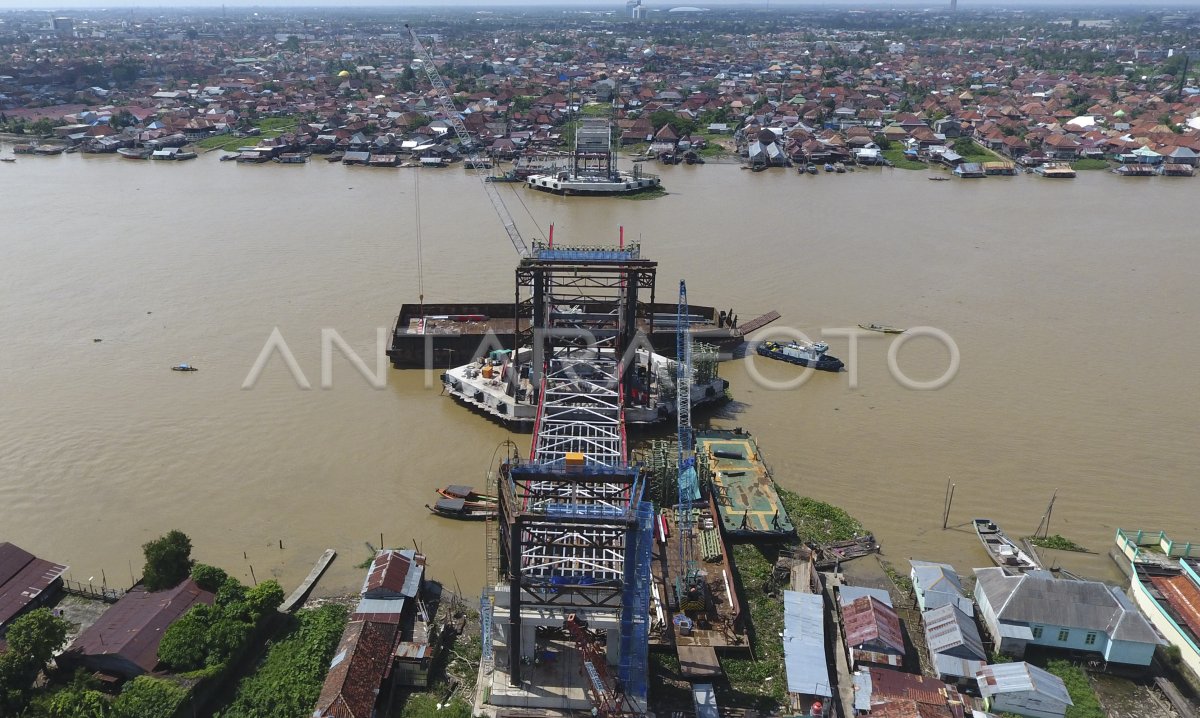 PEMBANGUNAN JEMBATAN MUSI VI PALEMBANG ANTARA Foto