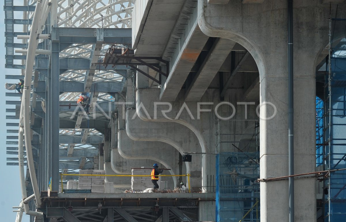 Perkembangan Proyek Lrt Palembang Antara Foto