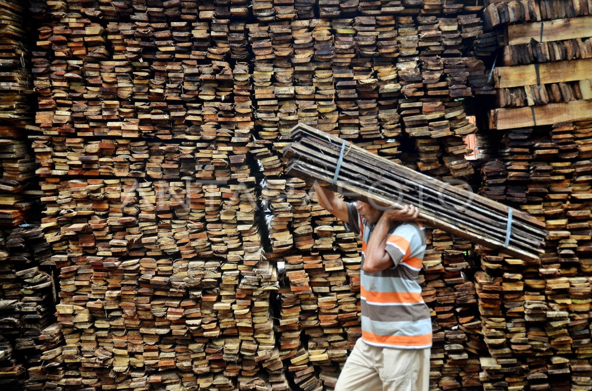 Produksi Palet Kayu Untuk Kebutuhan Industri Antara Foto