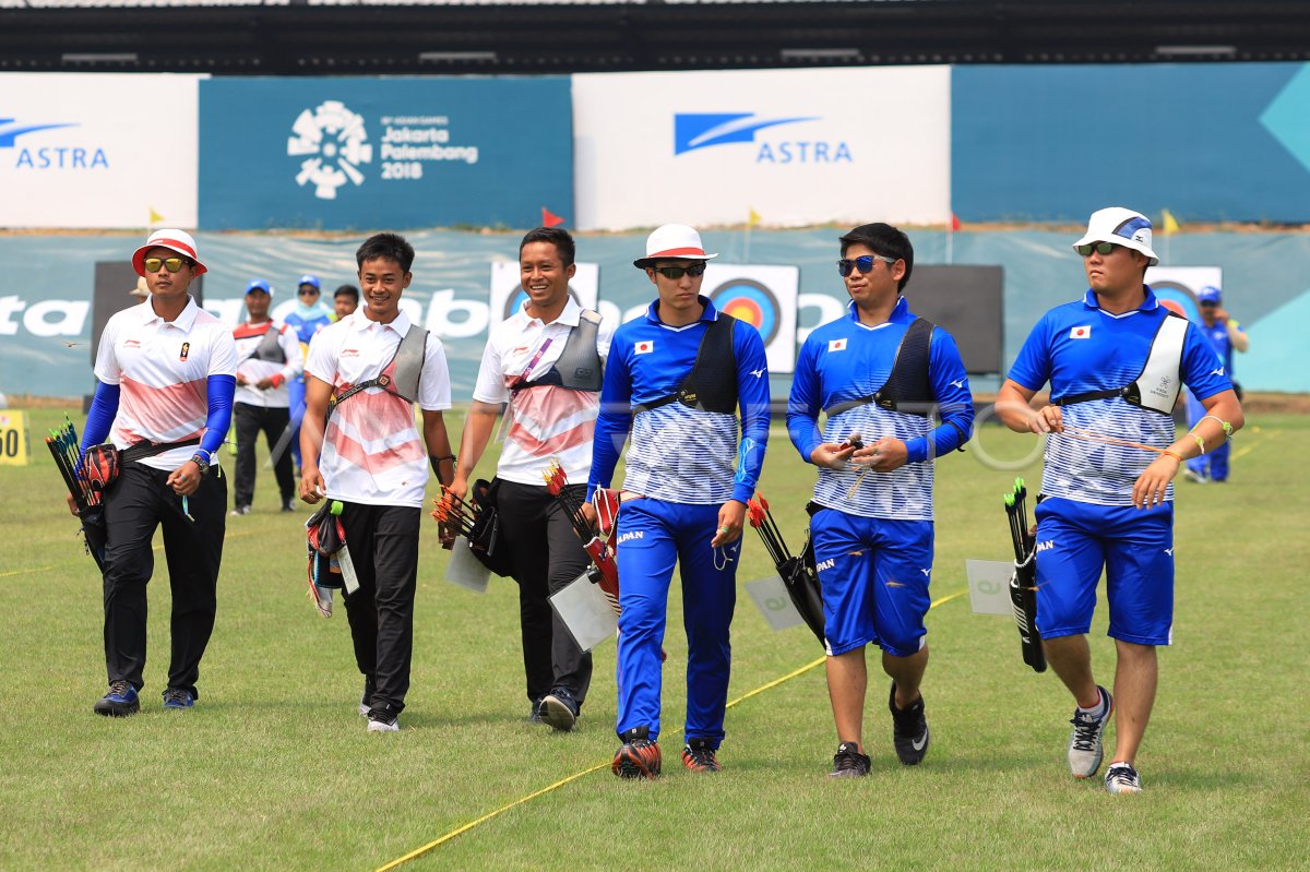 Panahan Perdelapan Recurve Men Team Indonesia Vs Jepang Antara Foto