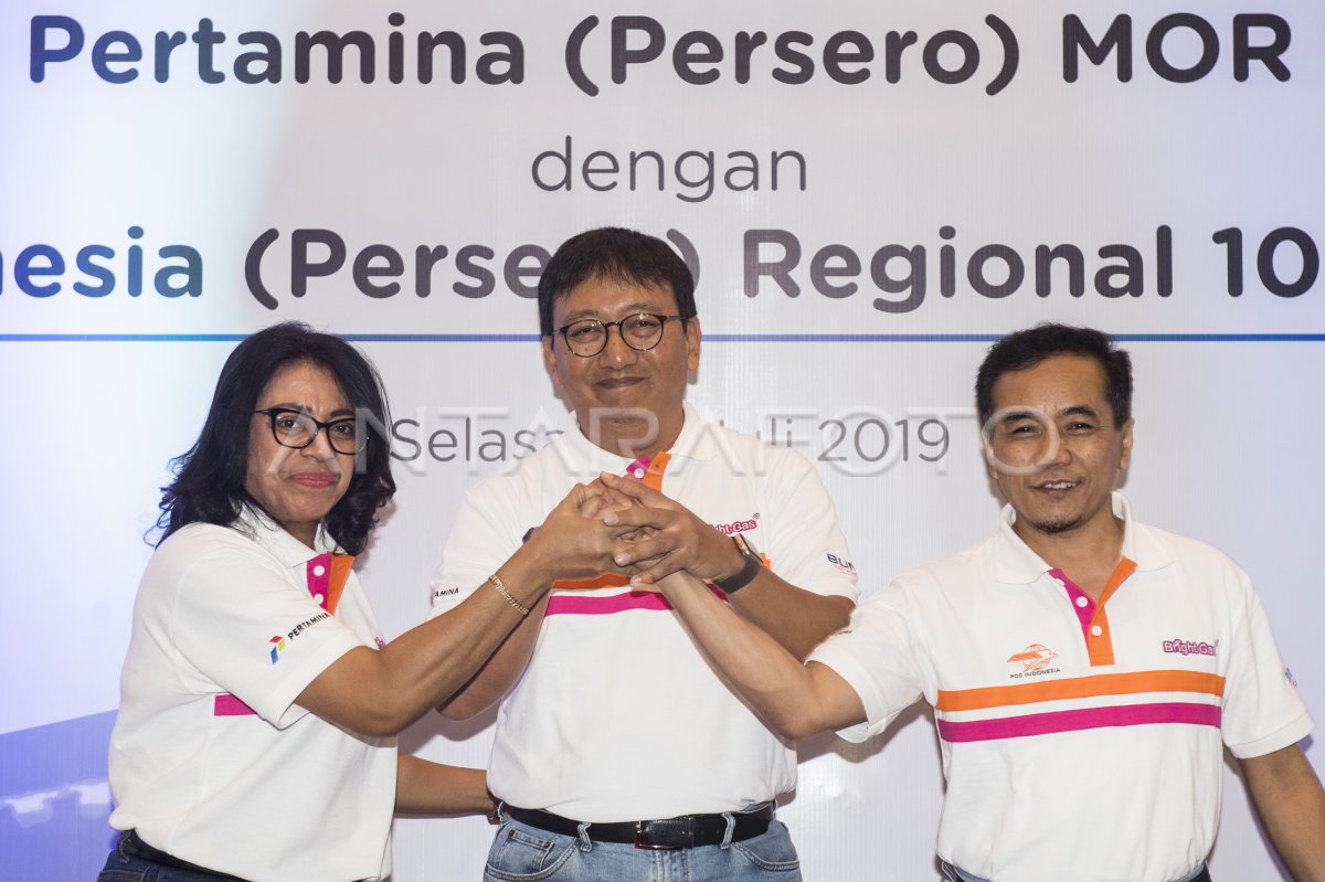 KERJA SAMA KEMITRAAN PERTAMINA DAN POS INDONESIA ANTARA Foto