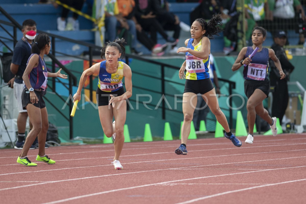 JABAR RAIH PERAK LARI 4X400 METER ESTAFET PUTRI PON PAPUA ANTARA Foto