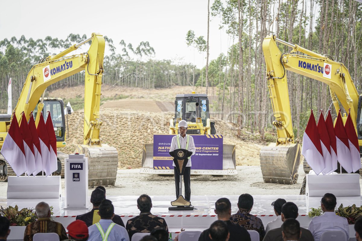 Groundbreaking National Training Center Di IKN ANTARA Foto