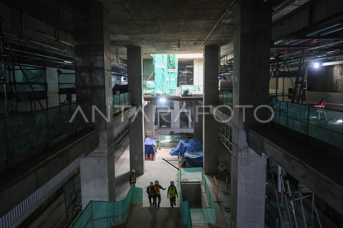 Pembangunan Fase 2A MRT Jakarta Thamrin Kota ANTARA Foto