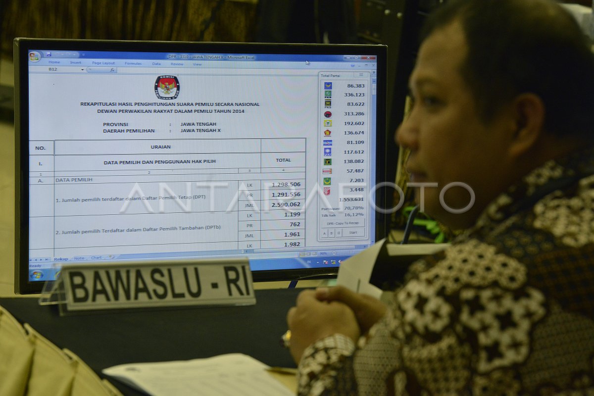 REKAPITULASI SUARA PILEG ANTARA Foto