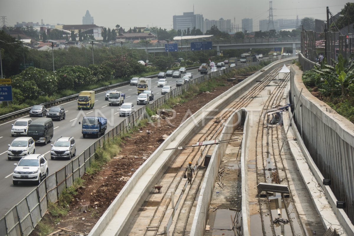 Perkembangan Proyek Lrt Jabodetabek Antara Foto