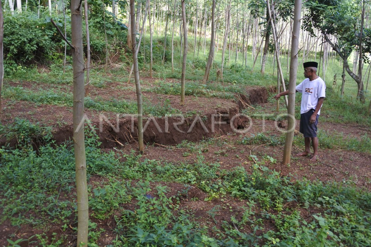 Retakan Tanah Perbukitan Antara Foto