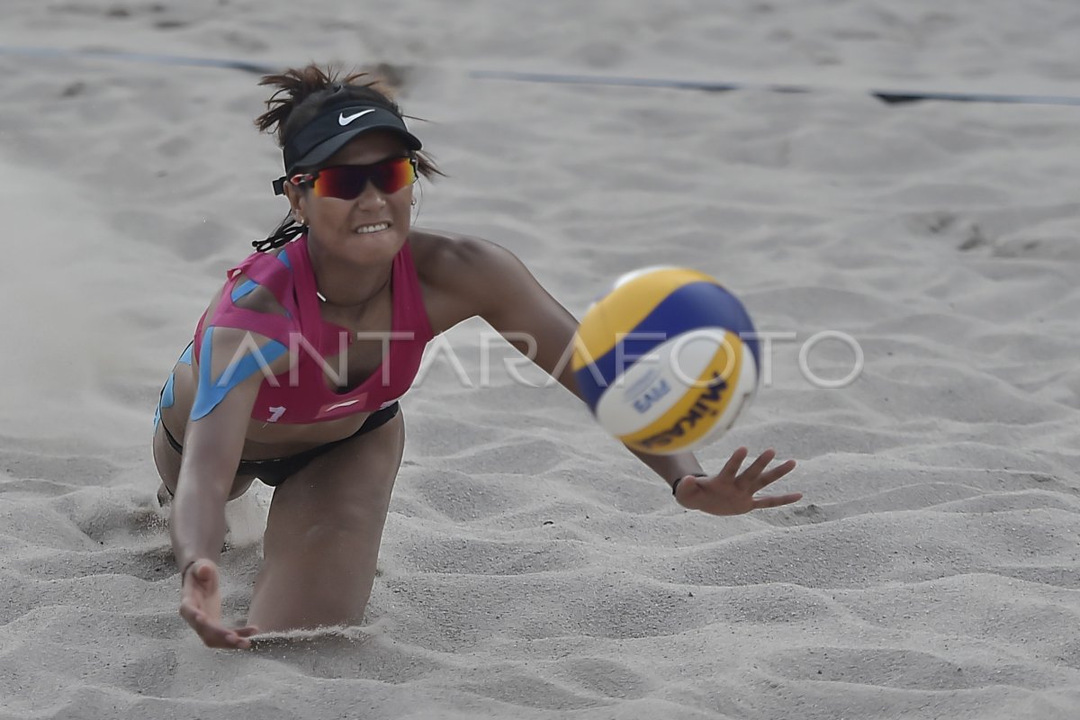 Penyisihan Voli Pantai Wanita Kazakhstan Vs Indonesia Antara Foto