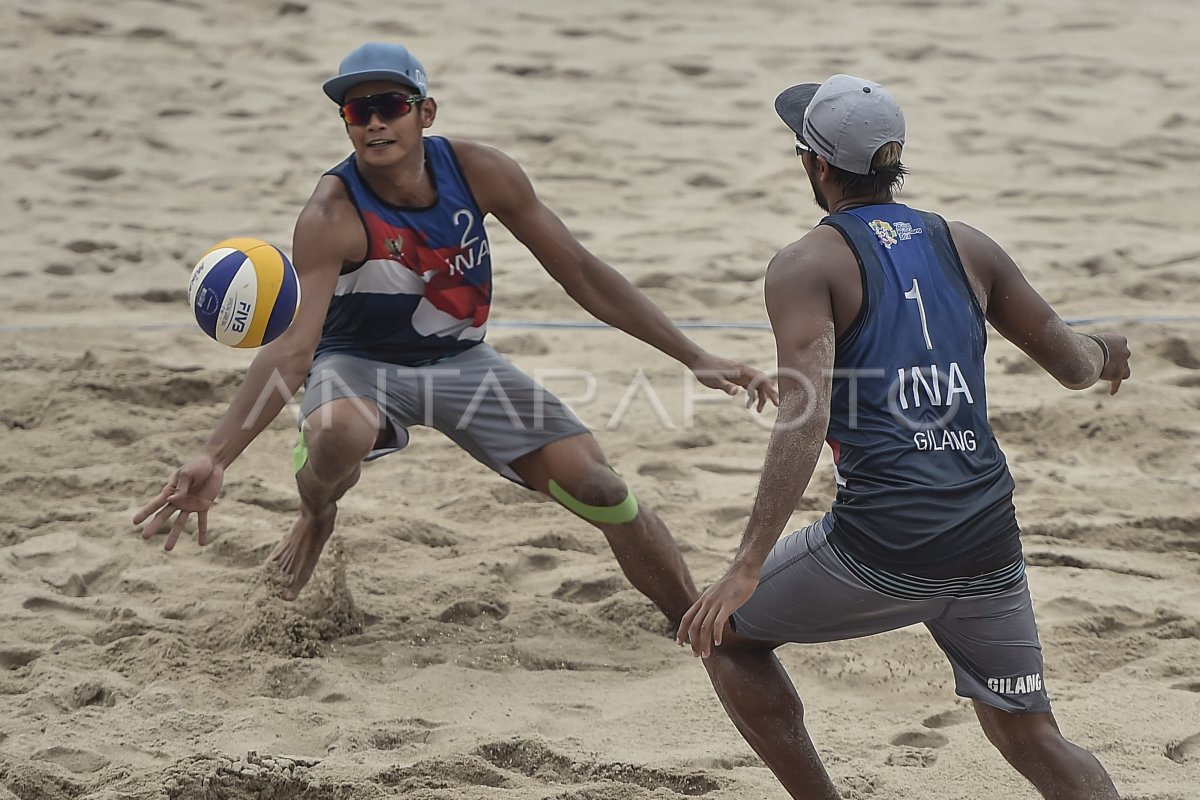 PEREMPAT FINAL VOLI PANTAI PRIA INDONESIA VS OMAN ANTARA Foto