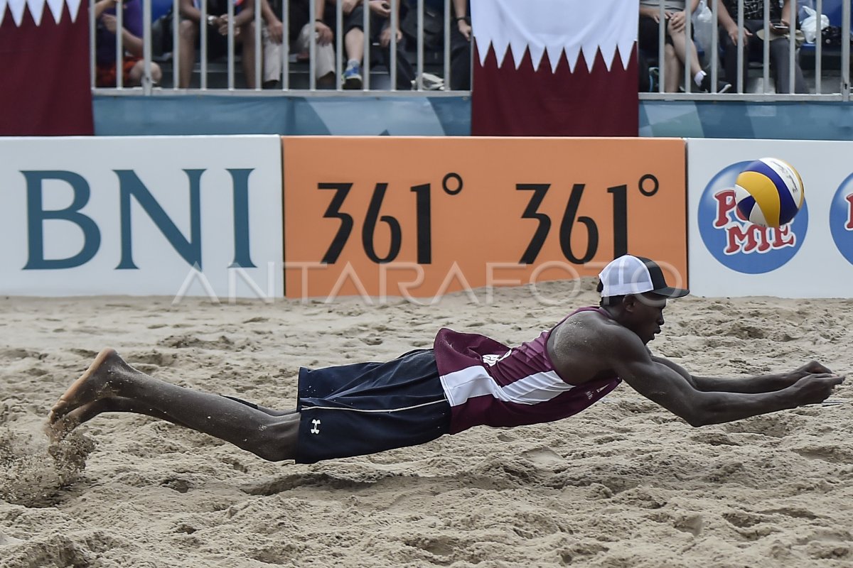 Perebutan Medali Emas Voli Pantai Putra Indonesia Vs Qatar Antara Foto