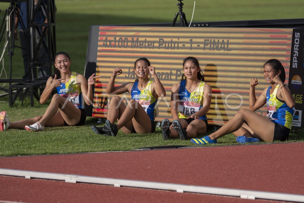 JABAR JUARA LARI 4X100 METER ESTAFET PUTRI PON PAPUA ANTARA Foto