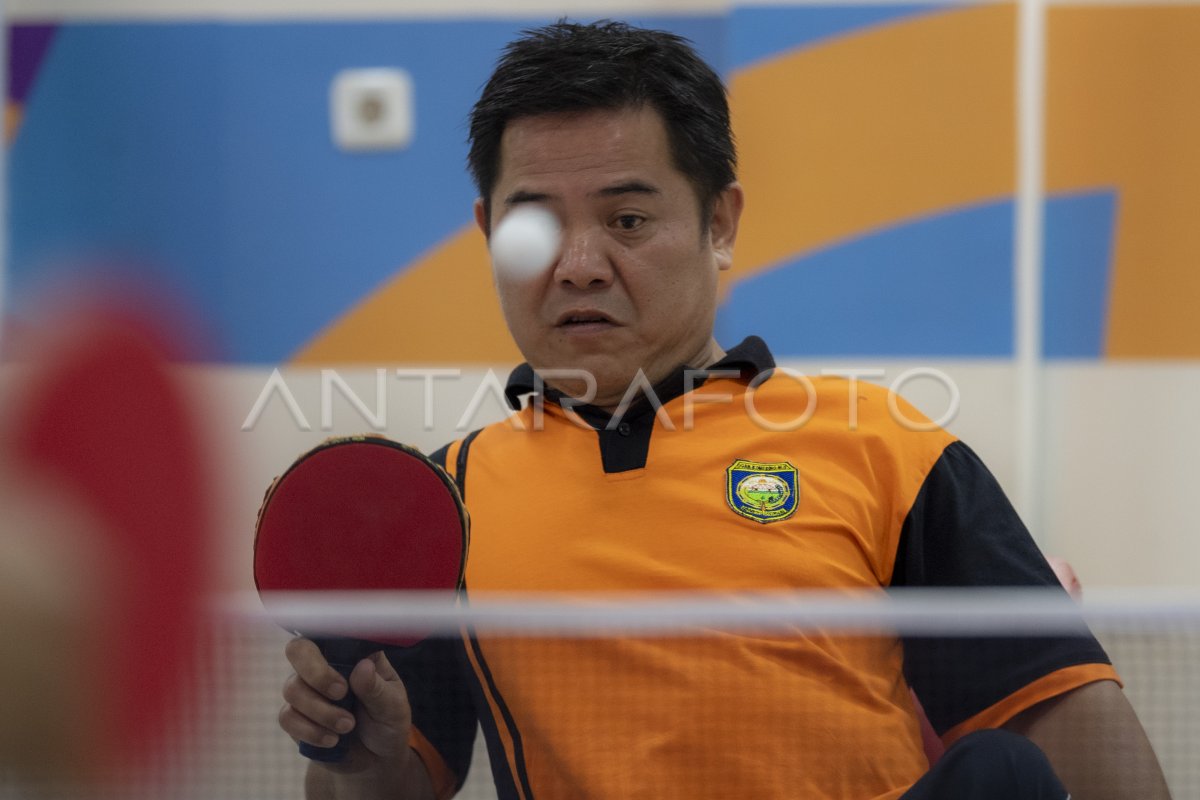 LATIHAN ATLET TENIS MEJA NPC SUMATERA SELATAN ANTARA Foto