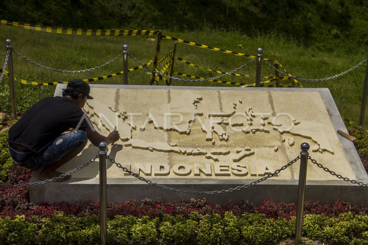 Prasasti Peta Indonesia Di Titik Nol Ikn Nusantara Antara Foto