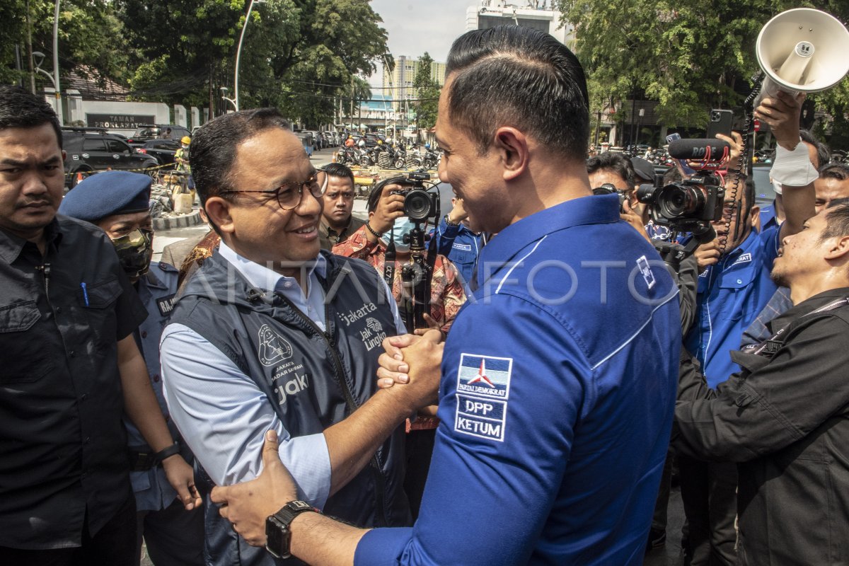 AHY BERTEMU ANIES BASWEDAN ANTARA Foto