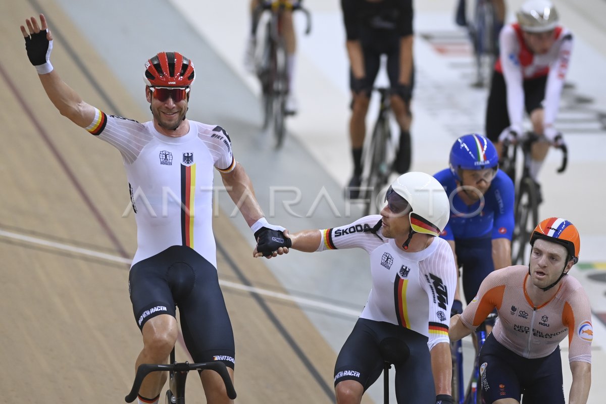 FINAL MADISON PUTRA UCI TRACK NATIONS CUP 2023 ANTARA Foto