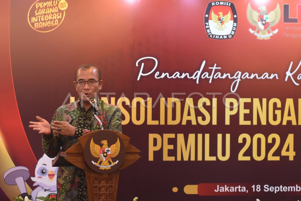 Penandatanganan Kontrak Payung Pengadaan Logistik Pemilu Antara Foto