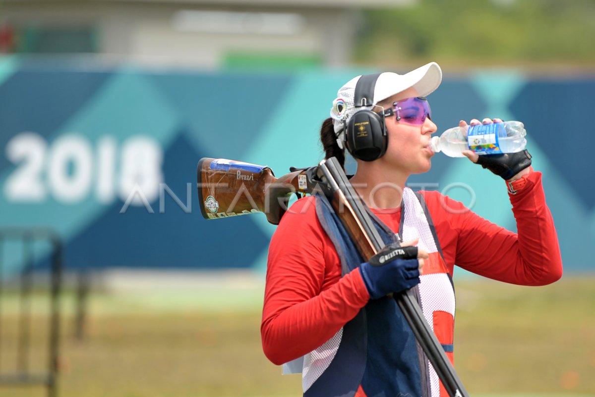 Menembak Final Double Trap Putri Antara Foto