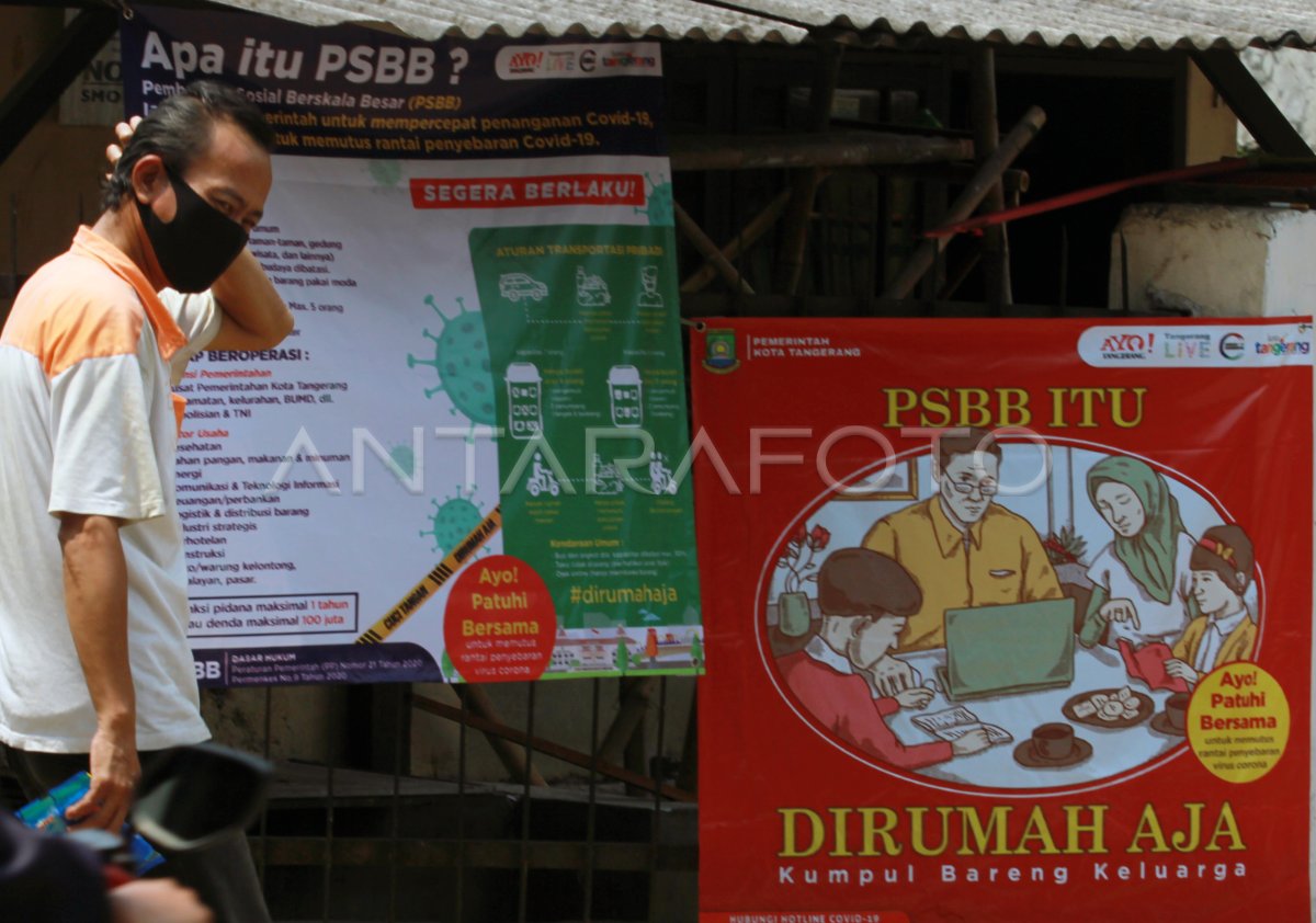 Spanduk Sosialisasi Pentingnya Psbb Antara Foto