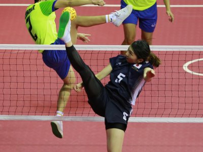 Sepak Takraw Putri Jepang Vs Myanmar Antara Foto