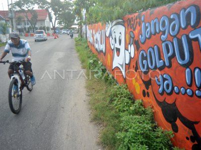 MURAL PEMILU 2019 ANTARA Foto