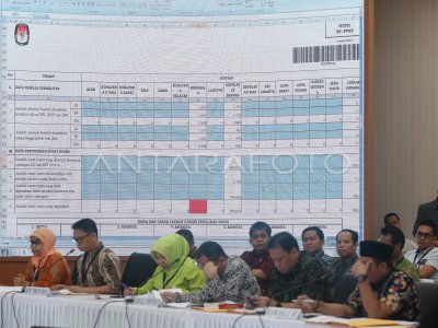 RAPAT PLENO REKAPITULASI NASIONAL KPU ANTARA Foto