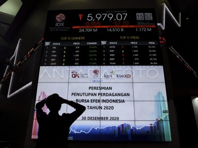 Penutupan Perdagangan Saham Akhir Tahun Antara Foto