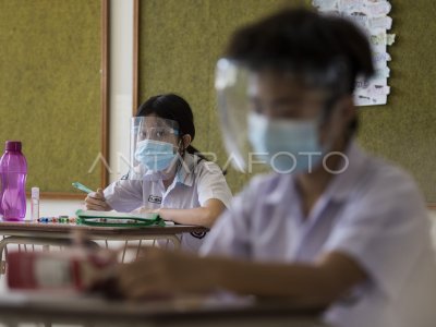 SIMULASI PEMBELAJARAN TATAP MUKA DI BANDUNG ANTARA Foto