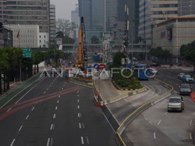 Rekayasa Lalu Lintas Di Jalan Mh Thamrin Antara Foto