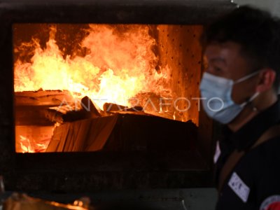 Bareskrim Polri Musnahkan Barang Bukti Narkotika Antara Foto