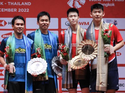 HENDRA DAN AHSAN RUNNER UP BWF WORLD TOUR FINALS ANTARA Foto