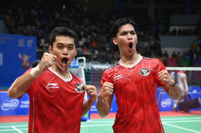 All Indonesian Final Bulu Tangkis Ganda Putra Sea Games Antara Foto