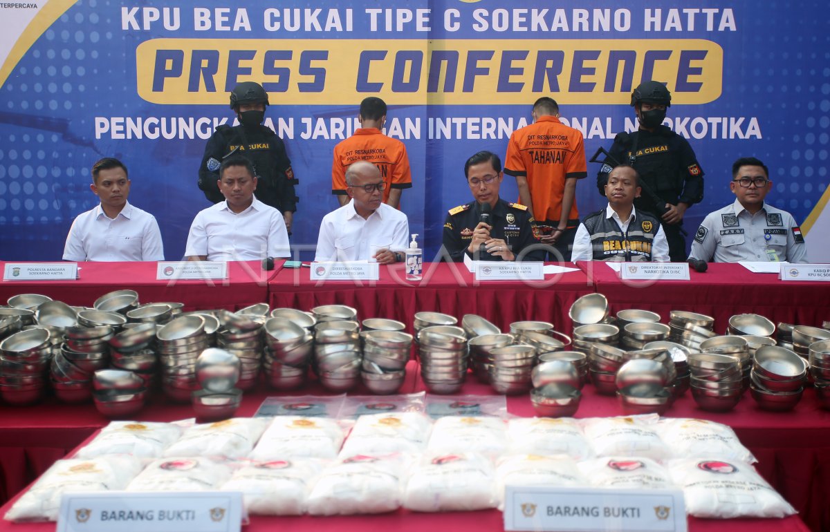 Penegahan peyelundupan sabu dalam mangkok