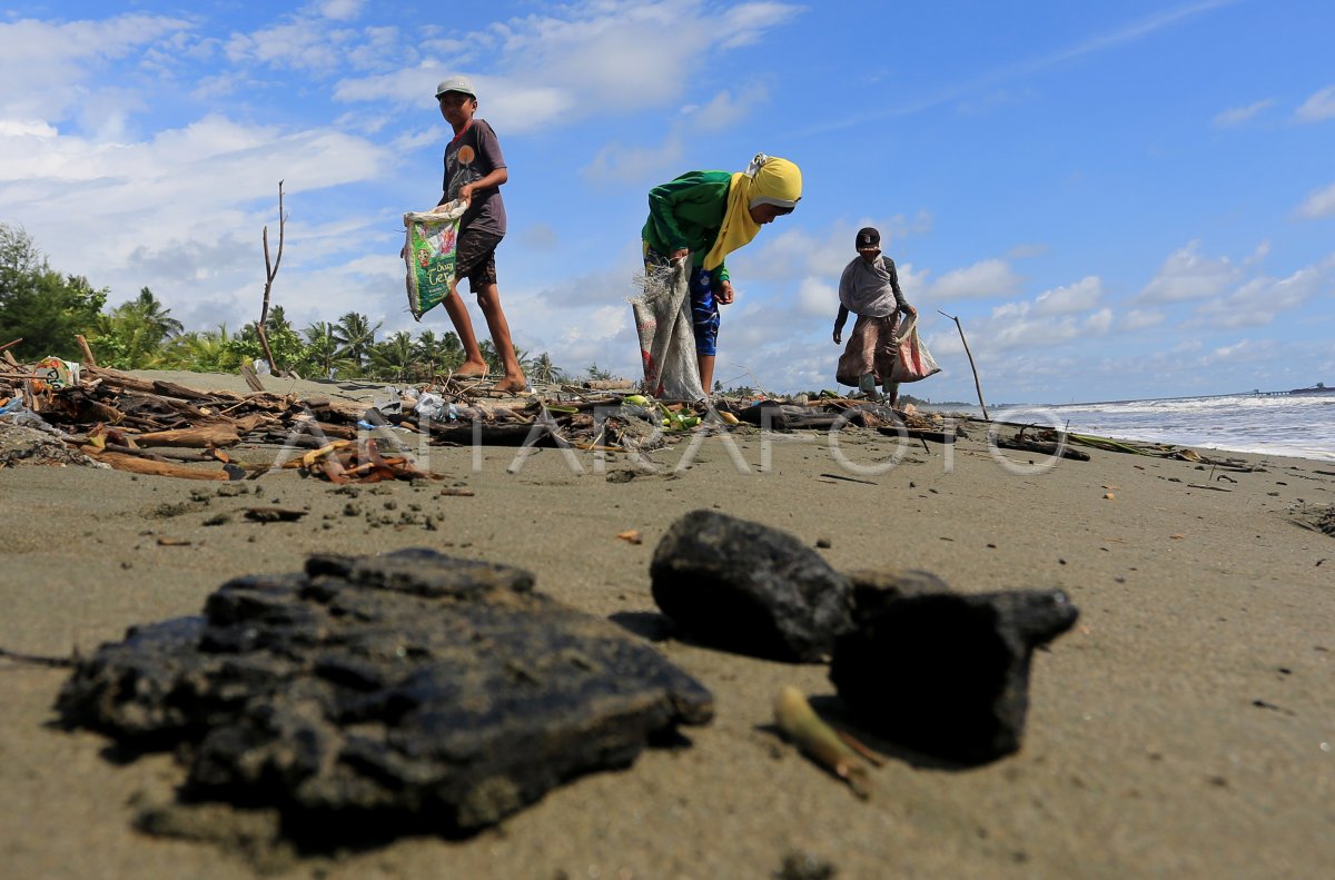 Batu Bara Kembali Cemari Pantai Aceh Barat Antara Foto