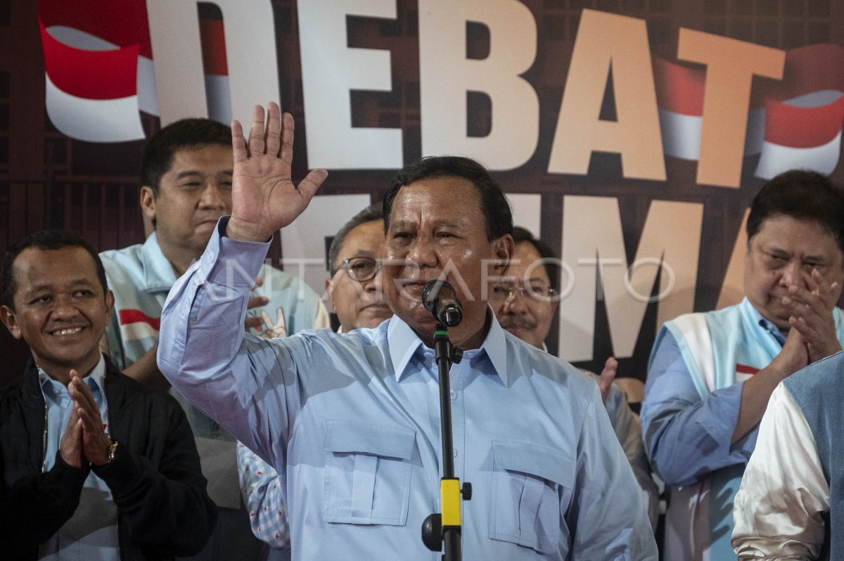 Keterangan Pers Prabowo-Gibran Usai Debat Pilpres 2024 | ANTARA Foto