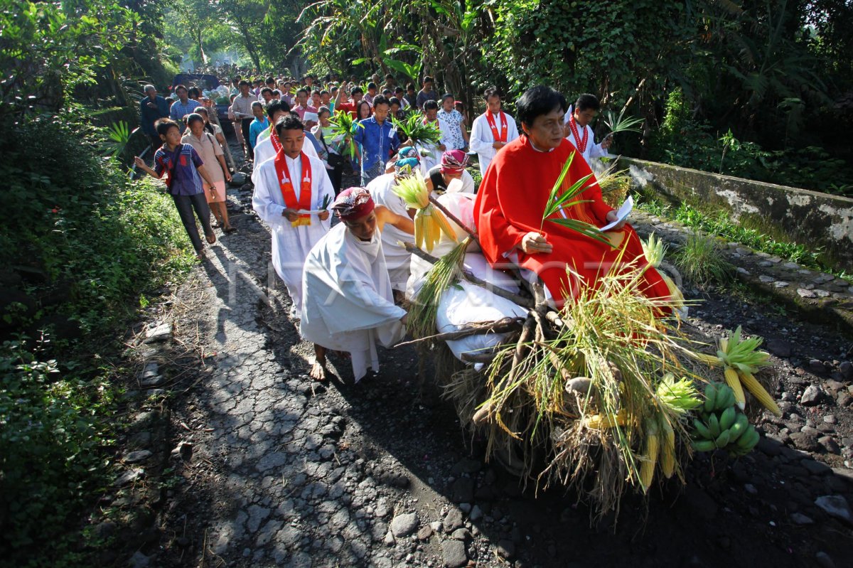 PERAYAAN MINGGU PALMA LERENG MERAPI | ANTARA Foto