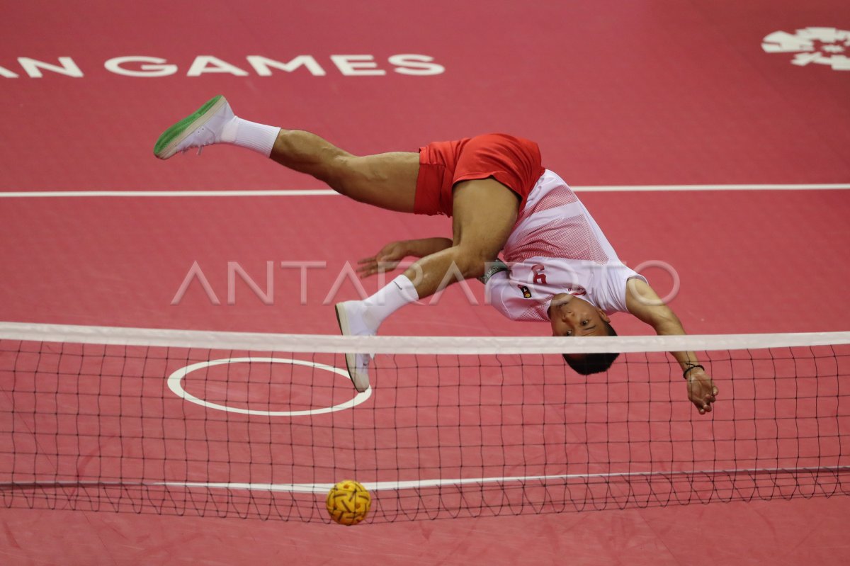 Sepak Takraw Penyisihan Ganda Putra Indonesia Vs Filipina Antara Foto