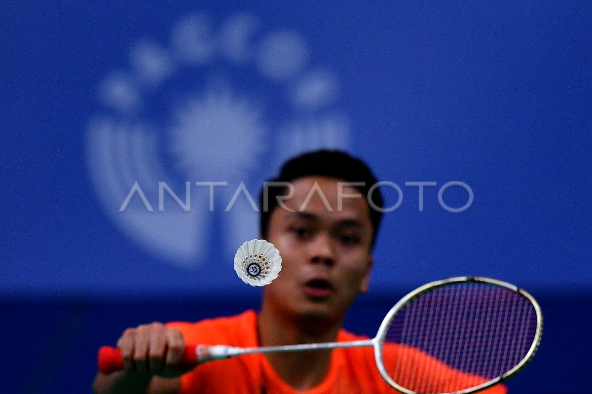 Emas Bulu Tangkis Beregu Putra Antara Foto