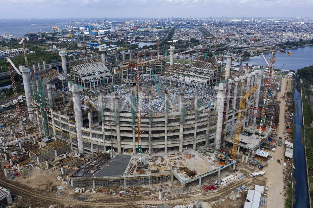 PROGRES PEMBANGUNAN JAKARTA INTERNATIONAL STADIUM | ANTARA Foto