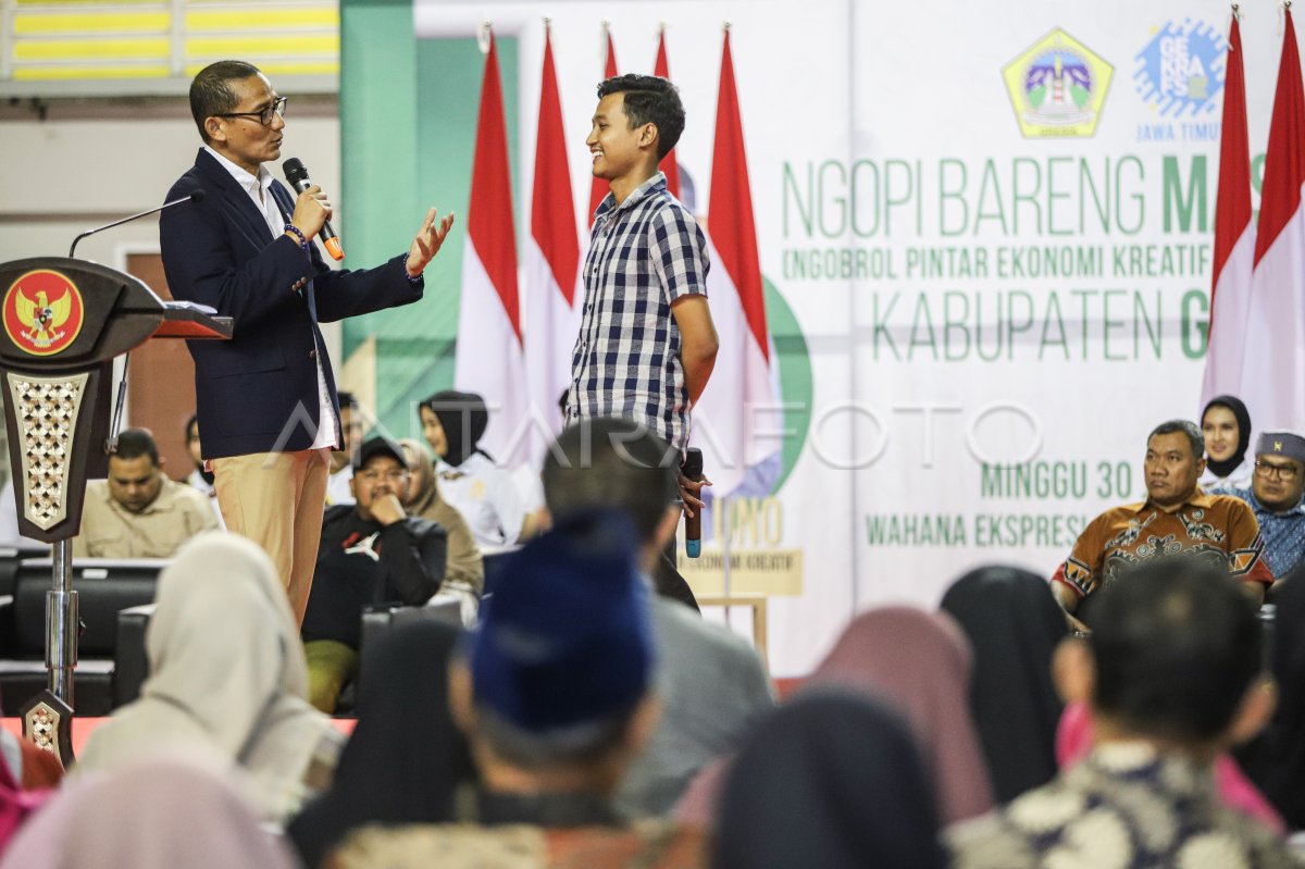 Ngopi bareng Sandiaga Uno di Gresik