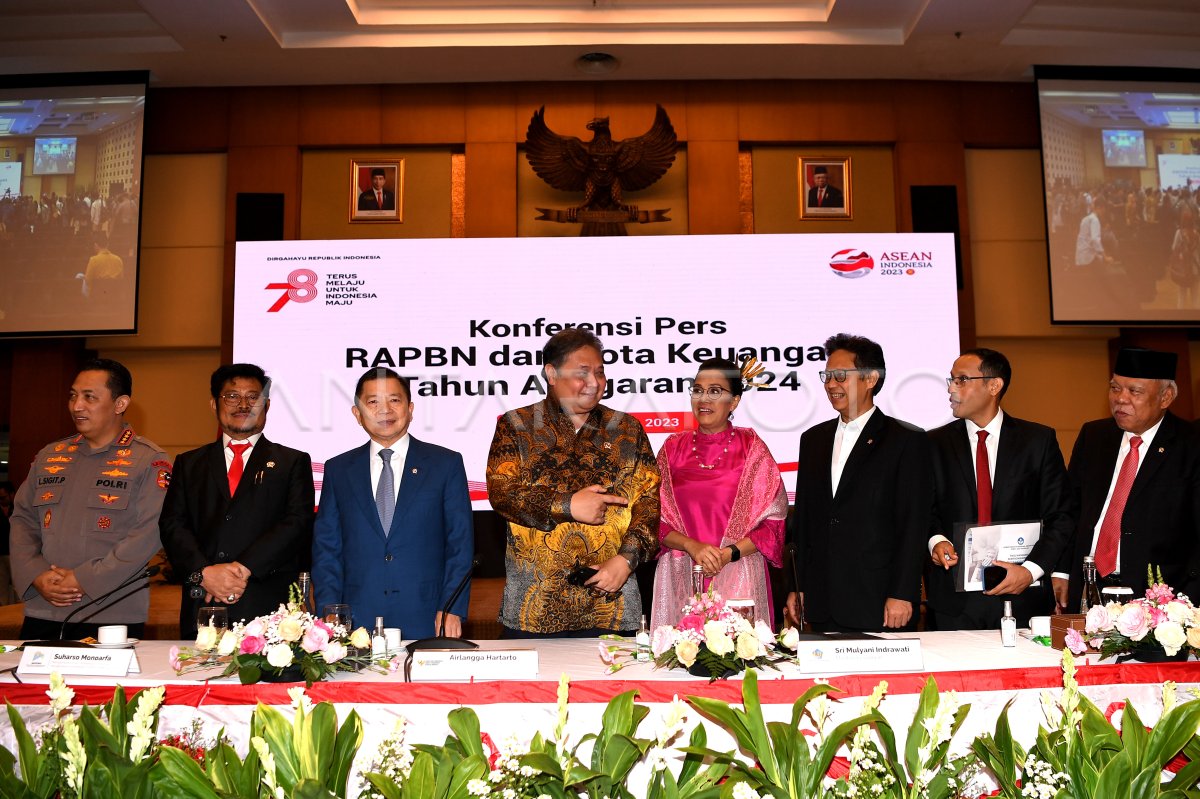 Konferensi Pers RAPBN Dan Nota Keuangan 2024 | ANTARA Foto