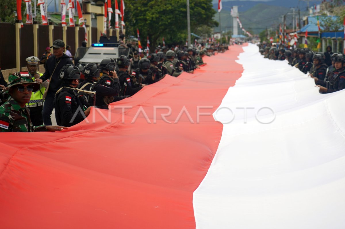 Pembentangan Bendera Merah Putih 2023 Meter Antara Foto 