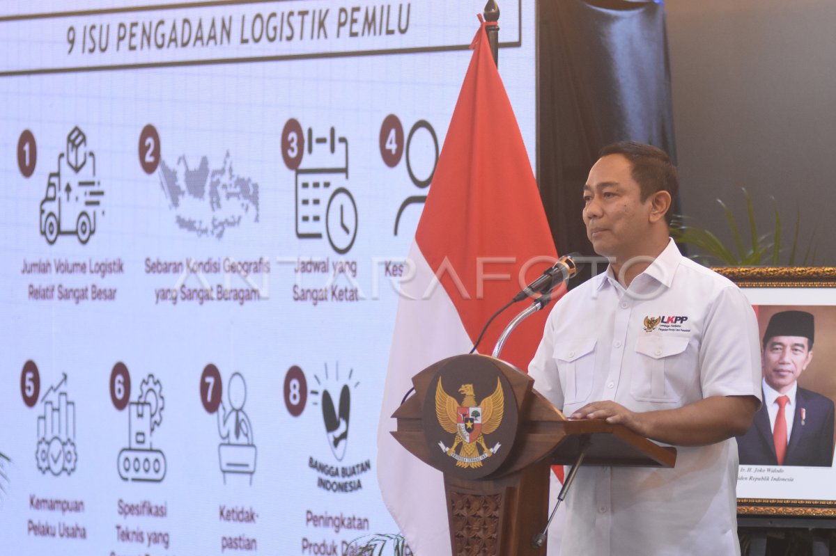 Penandatanganan Kontrak Payung Pengadaan Logistik Pemilu 2024 ANTARA Foto   Penandatanganan Kontrak Payung Pengadaan Logistik Pemilu 2024 1879x Dom 