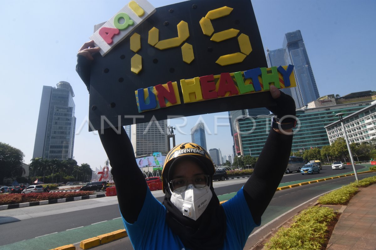 Aksi Greenpeace Indonesia sikapi polusi udara di Jakarta