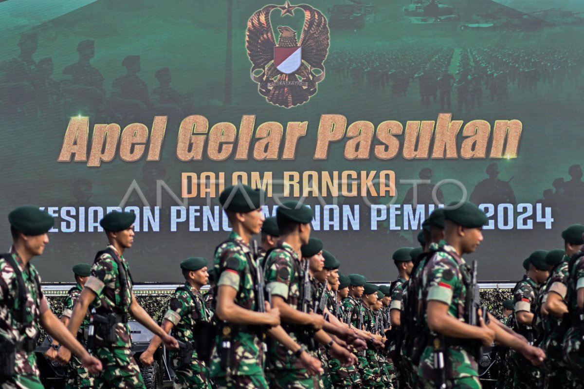 TNI AD Gelar Apel Pangamanan Pemilu 2024 Di Jakarta | ANTARA Foto