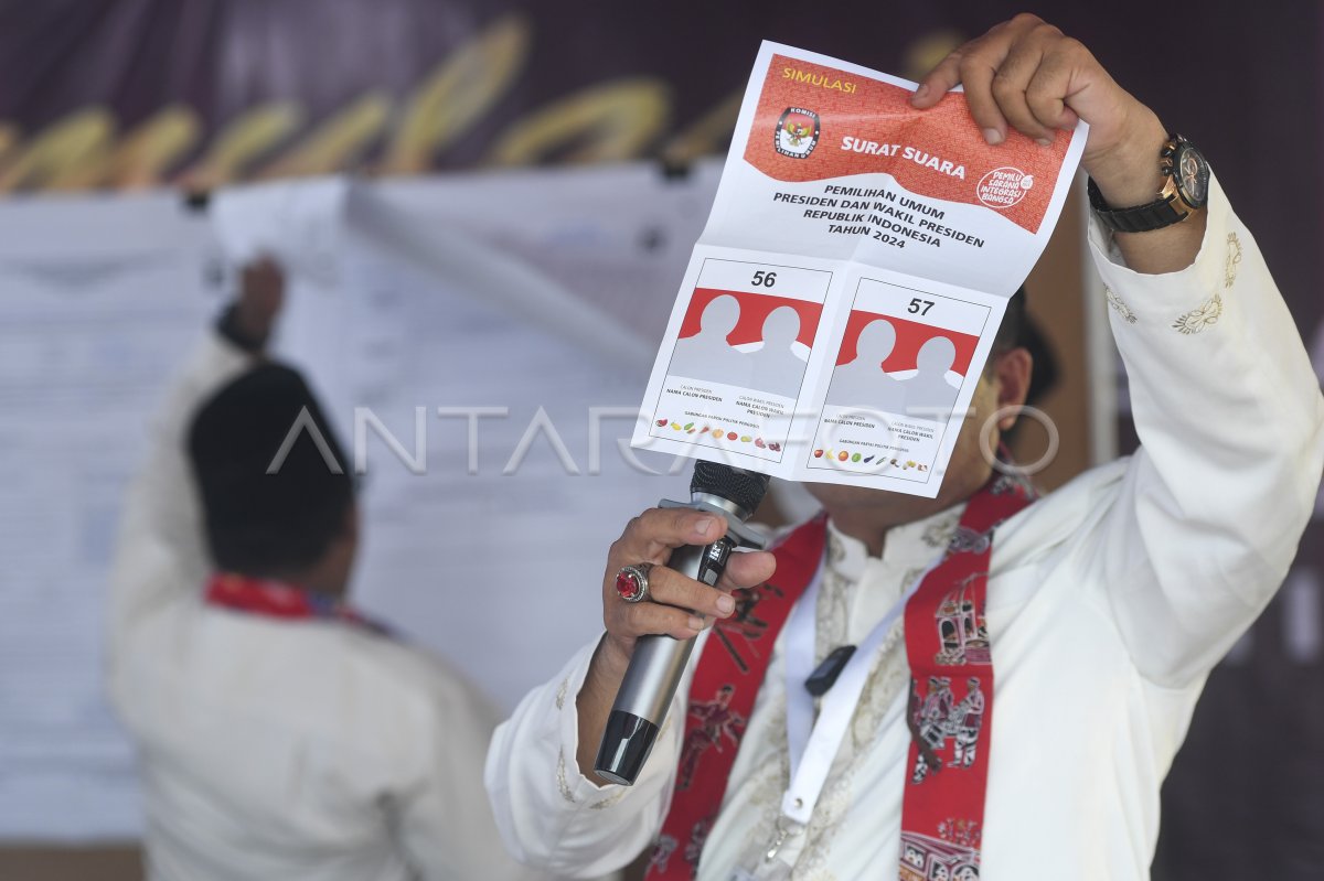 Simulasi Pemungutan Dan Penghitungan Suara Pemilu 2024 Antara Foto