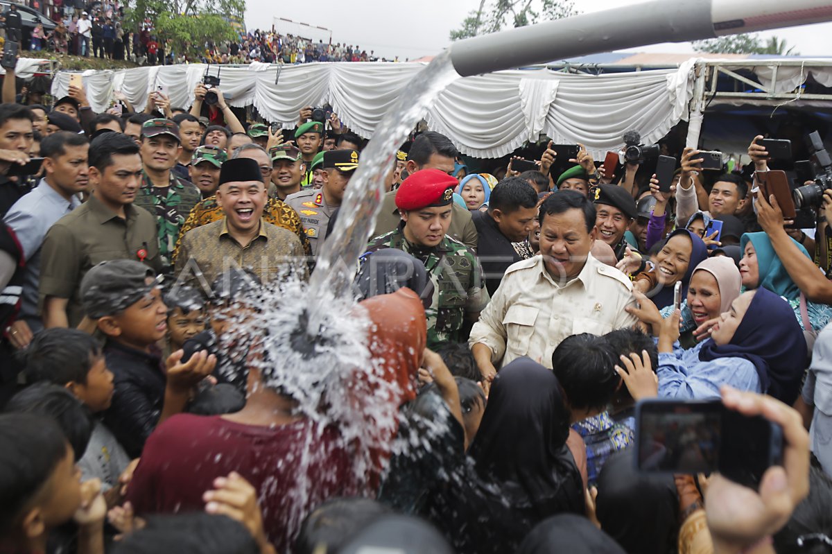 Prabowo Resmikan Proyek Bantuan Air Bersih Di Sukabumi Antara Foto