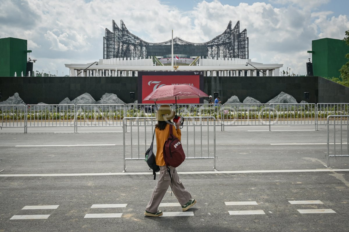 Jelang Upacara HUT Ke-79 RI Di IKN | ANTARA Foto