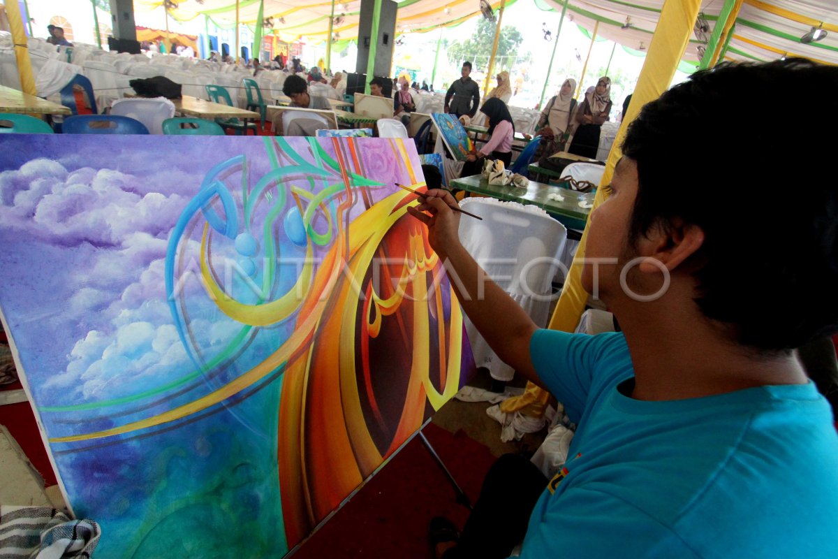 Lomba Lukis Kaligrafi Al Quran Antara Foto