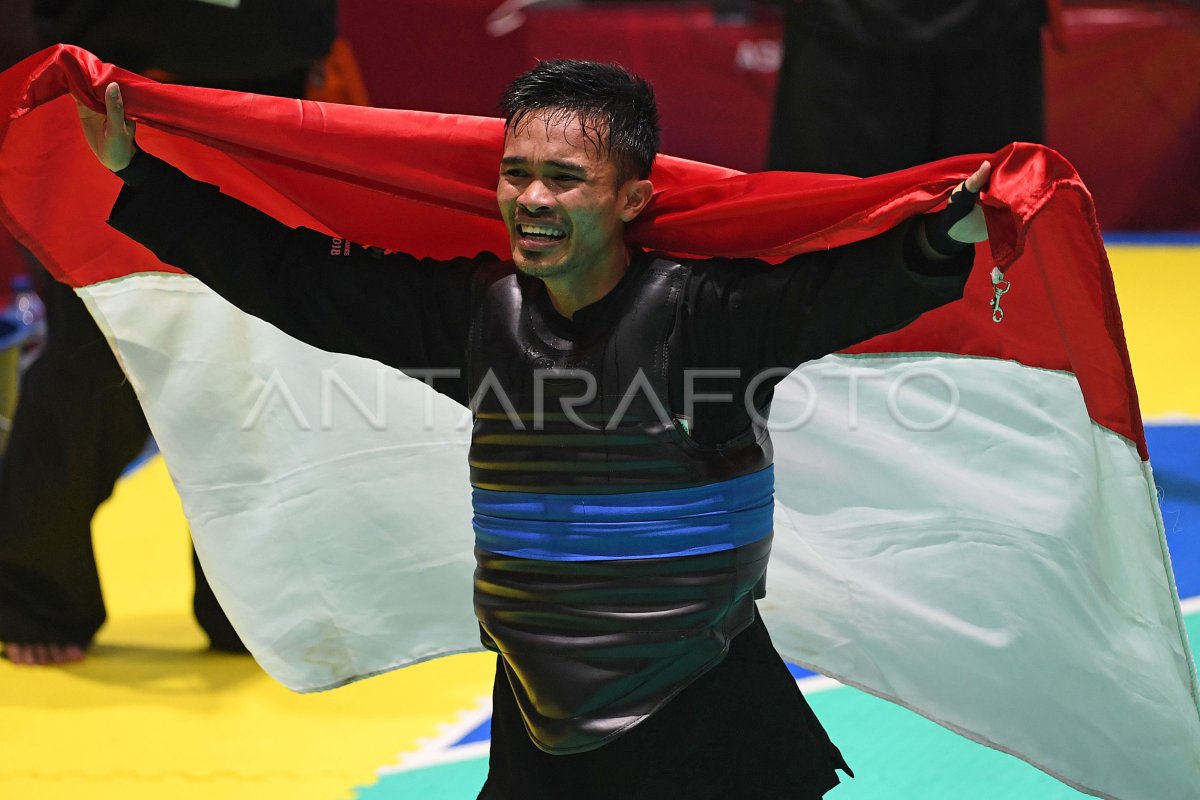 FINAL PENCAK SILAT KELAS B PUTRA INDONESIA VS MALAYSIA | ANTARA Foto