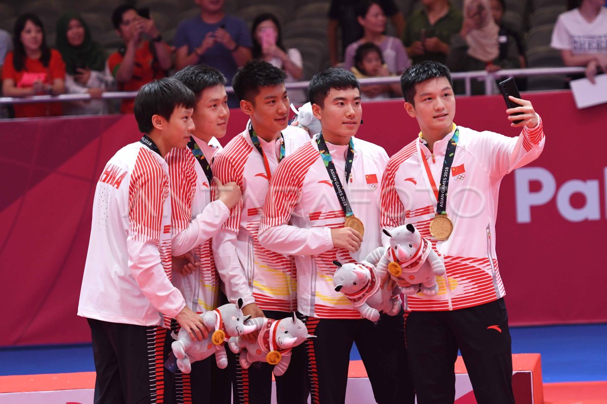 Tenis Meja Final Beregu Putra Cina Vs Korea Selatan Antara Foto